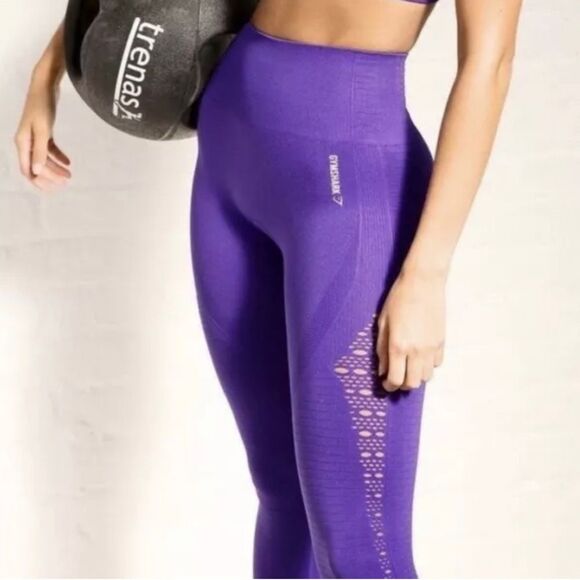 Gymshark Energy High Rise Seamless Purple Full Length
Legging Pants Perforated S - Picture 2 of 15